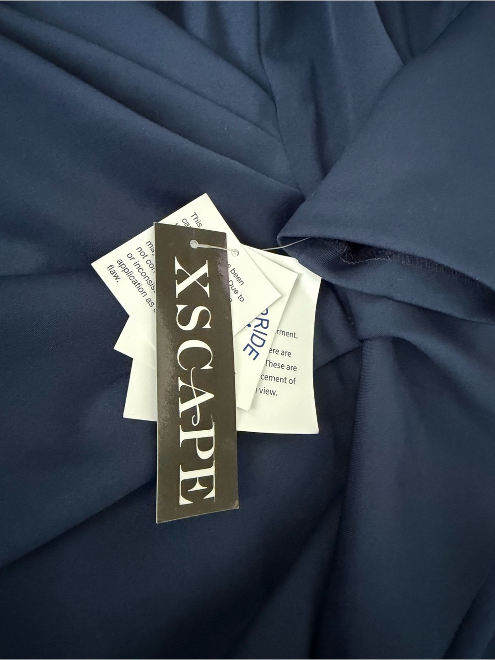 Xscape Women's Blue Pleated Ruffled Gown Dress Size 12 floor length - Picture 7 of 12